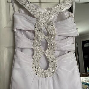 SOLD Stunning White Beaded Prom Dress